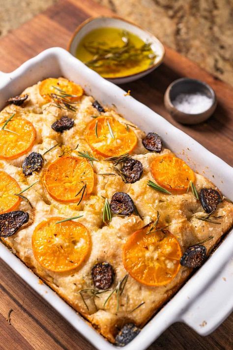 An Irresistible Recipe for Fig and Mandarin Focaccia - California Grown Fig Focaccia Bread, Skillet Foccacia Bread Recipes, Fresh Fig Bread, Cast Iron Focaccia Bread, Easiest Focaccia Bread, Homemade Fig Jam, Dried Fig Recipes, Dried Fig, Fig Recipes