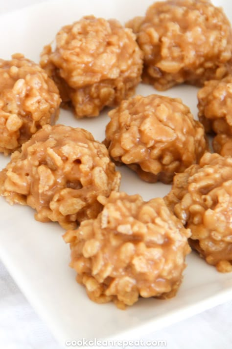 Nutty Rice Krispie Cookies, No Bake Rice Krispie Treats, Rice Krispie Cookies No Bake, No Bake Cookies Rice Krispies, Peanut Butter And Rice Krispies No Bake, Uses For Rice Krispie Cereal, Rice Krispie Bites, Cookies Using Rice Krispies, Rice Krispie Recipes No Marshmallow