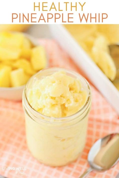 Looking for a guilt-free alternative to one of your favorite treats from Disney? Try this Pineapple Dole Whip recipe! Dairy-free and sweetened with fruit alone, this is a great dessert to enjoy even if you’re eating clean. If you want to mix things up, try this ice cream with a little rum added in for an extra kick. Pineapple Whip Recipe, Pineapple Ice Cream Recipe, Disney Dole Whip, Pineapple Dole Whip, Healthier Baking, Ww Ideas, Dole Whip Recipe, Pineapple Ice Cream, Nutella Fudge