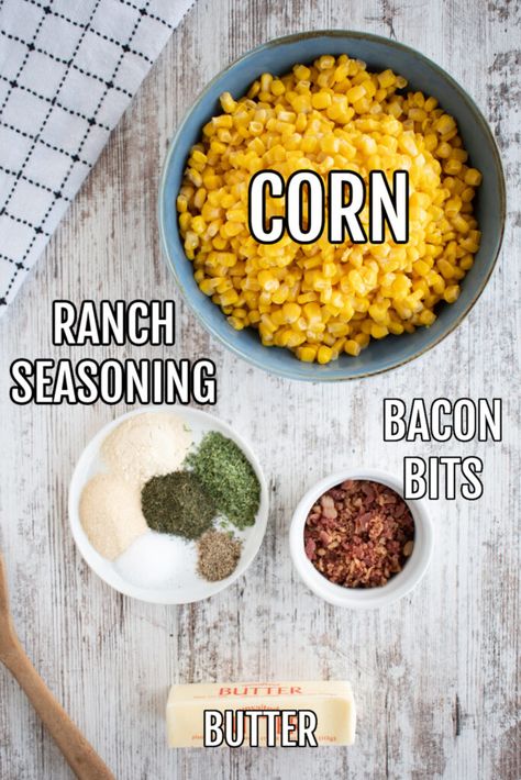 Ranch Corn, Canned Corn Recipes, Can Corn, Bacon Seasoning, Slow Cooker Bacon, Seasoned Corn, Homemade Ranch Seasoning, Corn Nut, Gluten Free Sides