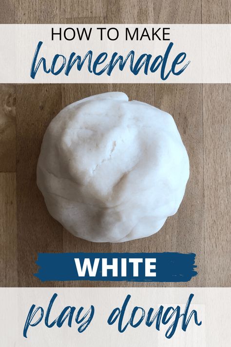 How to Make Homemade White Play Dough - Full Bloom CreativityFull Bloom Creativity How To Make Playdoh, White Playdough, Playdough Ideas, Snow Dough, 1st Grade Crafts, Play Dough Recipe, Dough Ideas, Kids Allergies, How To Make Dough