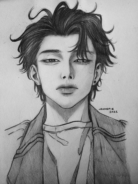 Semi realistic, drawing, Vinny, windbreaker, art, reference, fan art Semi Realistic Sketch Male, Manhwa Artstyle, Semi Realistic Sketch, Drawing Male Hair, Apj Quotes, Realistic Sketch, Semi Realism, Realistic Pencil Drawings, Semi Realistic