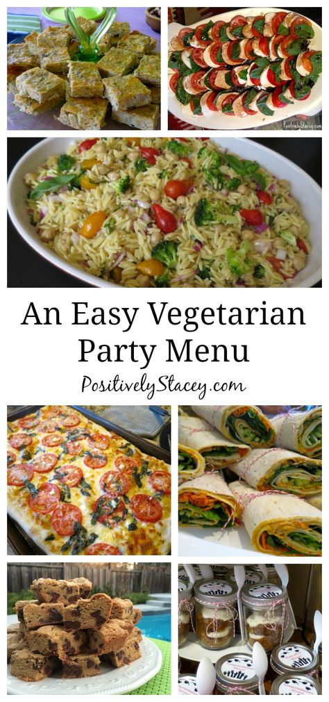 A super easy make-ahead vegetarian party menu for you! Everything is delicious! Vegetarian Buffet, Vegetarian Dinner Party, Colorful Pasta, Vegetarian Party, Vegetarian Party Food, Vegetarian Nutrition, Indian Dinner, Make Ahead Appetizers, Vegetarian Menu