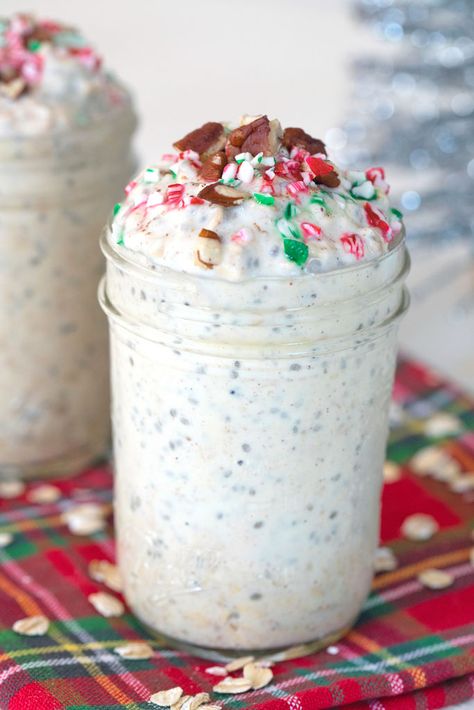 Breakfast Overnight, Overnight Oats In A Jar, Overnight Oats With Yogurt, Oats Overnight, Oat Recipes Healthy, Overnight Oats Recipe Healthy, Overnight Oatmeal, Eggnog Recipe, Oats Recipe