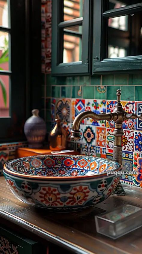 Moroccan Style Bathroom, Moroccan Inspired Bathroom, Boho Style Bathroom, Moroccan Bathroom, Unique Tile, Stunning Bathrooms, Home Decor Crate, Style Bathroom, Boho Bathroom