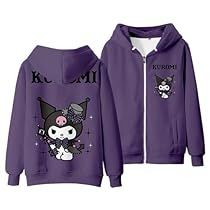 Kuromi Clothes, Playing Dress-up, Sanrio Clothes, Hooded Sweater Coat, Oversized Clothes, Harajuku Outfits, Women's Muscle, Kawaii Cartoon, Girlie Style