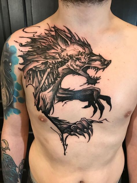 Werewolf Tattoo, Wolf Tattoos Men, Tier Tattoo, Prison Tattoos, Wolf Tattoo Design, R Tattoo, Wolf Tattoos, Dark Tattoo, Wolf Tattoo