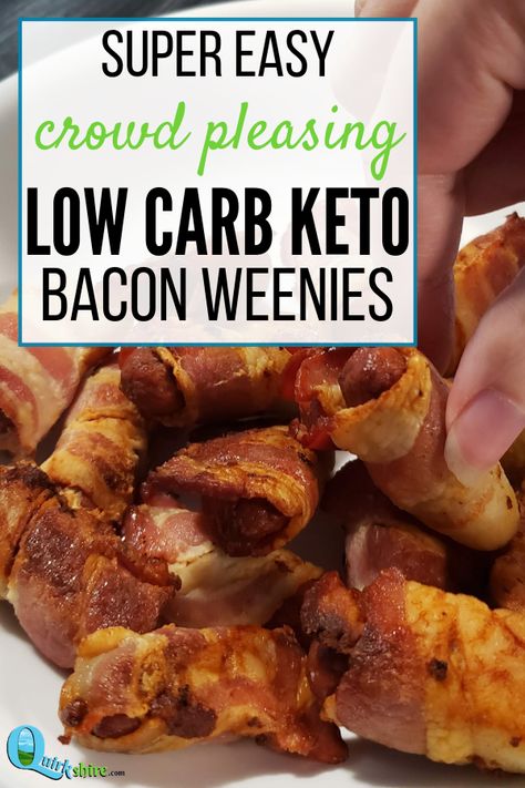 Bacon Weenies, Bacon Wrapped Weenies, Lil Smokies Recipes, Bacon Wrapped Smokies, Keto Bacon, Bacon Appetizers, Low Carb Appetizers, Appetizer Bites, Keto Recipe