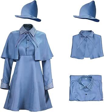 Greetwodes 3pcs Fleur Delacour Costume Blue Professor Witches Dress with Shawl and Hat Halloween Cosplay Costume Outfit Fleur Delacour Costume, Witches Dress, School Uniform Dress, Fleur Delacour, Witch Dress, Magic Women, Women Cosplay, Dress With Shawl, Yumeko Jabami