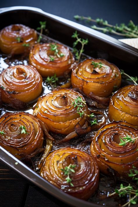 Balsamic Roasted Red Onions, Roasting Onions In Oven, Simple Onion Recipes, Roasted Balsamic Onions, Roasted Vegetables With Pomegranate, Vegtables Dishes Winter, Elevated Vegetable Recipes, Christmas Food Vegetables, Bistro Style Food