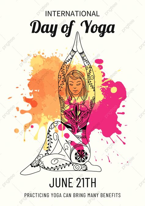 Yoga Day Posters Ideas, International Yoga Day Poster, Yoga Day Posters, International Family Day, Film Festival Poster, Indian Yoga, Posters Ideas, Lines Abstract, Yoga Poster