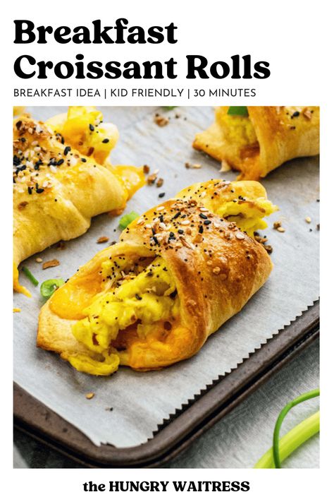 Looking for a tasty breakfast croissant idea? Try these Breakfast Croissant Roll-Ups! Packed with scrambled eggs, gooey cheese, ham, and topped with Everything Bagel seasoning, they’re the perfect quick and easy breakfast or brunch treat. Ready in just 20 minutes, these flaky, savory rolls will become your new go-to morning recipe. Pin this delicious idea now! Crossiant Breakfast Recipes, Crossiant Recipes, Croissant Rolls, Savory Rolls, Crescent Roll Breakfast Recipes, Breakfast Croissant, Croissant Roll, Fancy Breakfast, Everything Bagel Seasoning