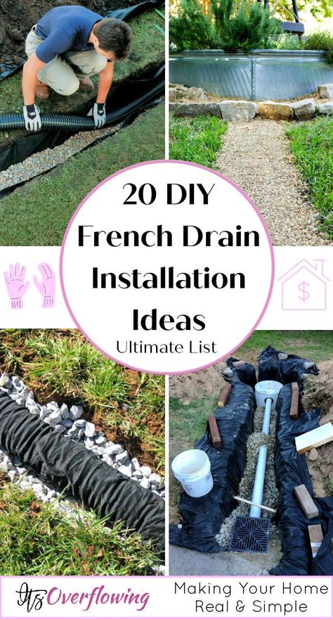 Underground Gutter Drainage, Diy French Drain, French Drain Diy, French Drain Installation, Gutter Drainage, French Drain System, French Drains, Landscape Drainage, Backyard Drainage