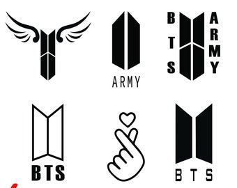 Bts Logo Drawing, Bts Tattoos Ideas, Bts Symbol, Bts Doodles, Army Symbol, Army Of Two, Bts Logo, Bts Name, Bts Army Logo