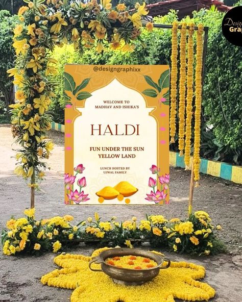 💛Haldi Ceremony Welcome Sign💛 Beautiful and unique Wedding Sign Quotes to enhance your Wedding decor. DM for Enquiry #designgraphixx #indianwedding #weddingdecorideas #shaadisaga #weddingquotes #shaadisaga #sikhwesdingceremony #welcomesign #weddinginviation #weddingwelcomesign #haldiceremony #haldiwelcomeboard #weddingsign #hinduwedding #bespokewedding #weddinginspiration #michigan #shaadi #haldidecor #weddingseason #etsy #wedding #weddingstationery Haldi Boards Signs Entrance, Unique Haldi Decoration Ideas, Haldi Welcome Board Ideas, Entrance Board Wedding, Welcome To Haldi Ceremony, Haldi Board Ideas, Haldi Quotes, Haldi Ceremony Welcome Board, Haldi Board