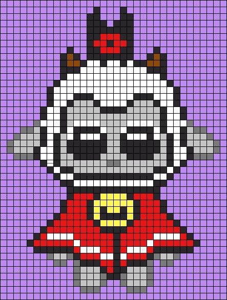 Overwatch Pixel Art Grid, Cult Of The Lamb Cross Stitch, Cult Of The Lamb Perler Beads, Cult Of The Lamb Crochet, Cult Of The Lamb Pixel Art, Fnaf Cross Stitch, Big Pixel Art Grid, Hazbin Hotel Pixel Art Grid, Halloween Pixel Art Grid