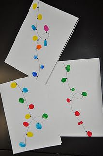 Fingerprint Christmas Light Cards... cute! Make one for each family with all the daycare kids fingerprints from your daycare home Christmas Cards Lights, Fingerprint Christmas Lights, Fingerprint Christmas, Letter Learning, Kid Christmas, Holiday Kids, Children Activities, Light Activities, Christmas Week