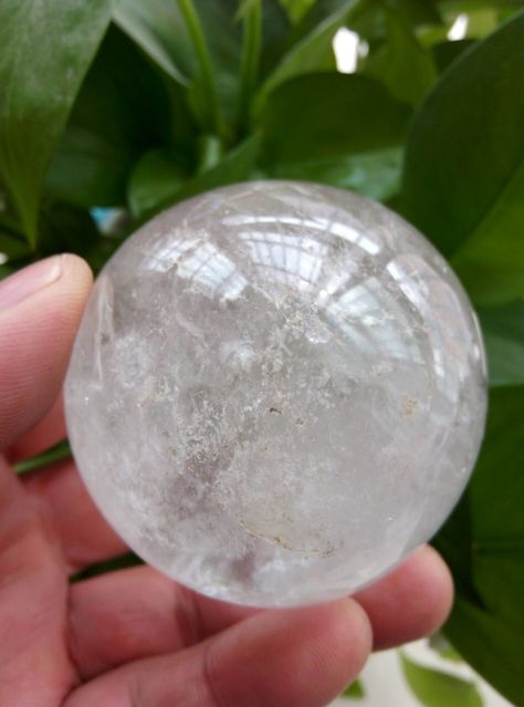 Natural Clear Quartz Ball Sphere 2.4" (61mm) Clear Quartz, Home Decor, Nature, Home Décor