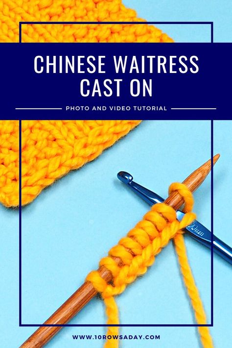 Two Simple Ways to Make Double Chain (aka Chinese Waitress) Cast On - 10 rows a day Hat Knitting Patterns Free, Baby Hat Knitting Patterns, Baby Hat Knitting Patterns Free, Cast On Knitting, Afghan Stitch, Casting On Stitches, Baby Hat Knitting Pattern, Craft Knitting, Knitting Instructions