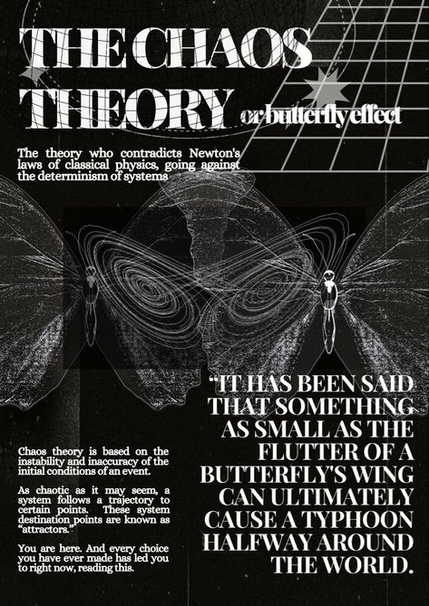 Physics Posters Aesthetic, Science Aesthetic Poster, Physics Poster Aesthetic, Organised Chaos Aesthetic, Chaotic Academia Posters, Chaos Theory Aesthetic, Chaos Theory Art, Theories Aesthetic, The Theory Of Everything Aesthetic