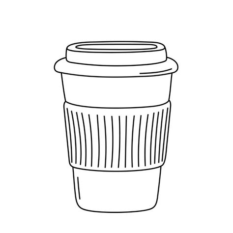 Coffee Cup Sketch, Coffee Cup Doodle, Cup Sketch, Coffee Doodles, Coffee Cup Vector, Birthday Drawings, Coffee Cup Tattoo, Coffee Cup Drawing, Coffee Muffins