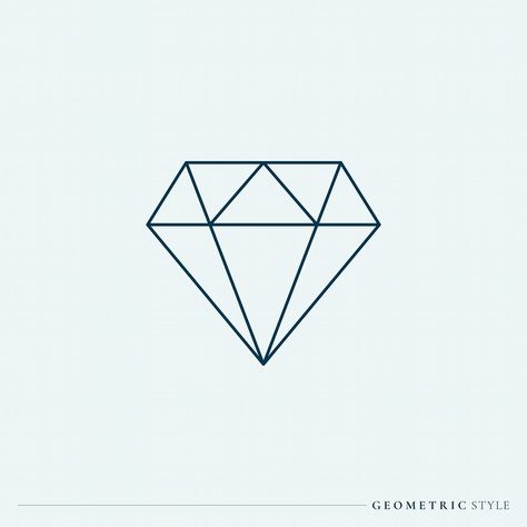 Diamond Illustration Design, Simple Diamond Tattoo, Diamond Outline Tattoo, Diamond Line Art, Diamond Graphic Design, Diamond Tattoo Design, Tattoo Diamond, Diamond Sketch, Diamond Cartoon