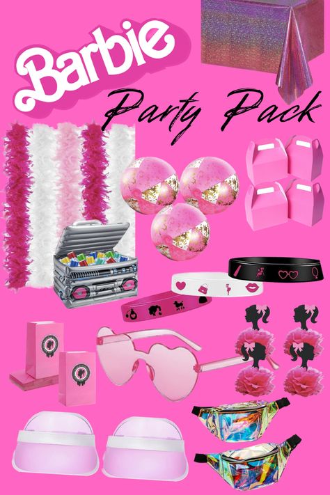 Disco Barbie Party, Barbie Movie Party, Friend Get Together, Barbie Party Decor, Disco Barbie, Barbie Pool, Barbie Pool Party, Barbie Birthday Party, Golden Birthday