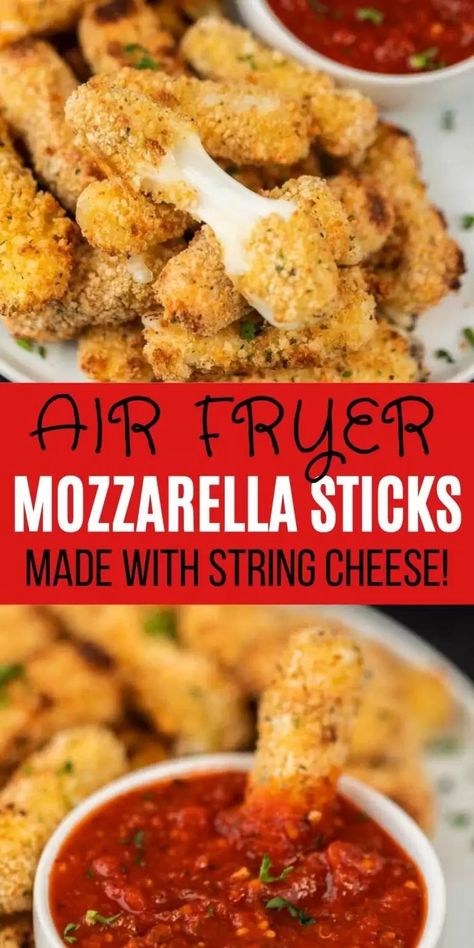 Air Fryer Mozzarella Sticks, Air Fryer Mozzarella, Homemade Mozzarella Sticks, Mozzarella Sticks Recipe, New Air Fryer Recipes, Air Fryer Recipes Snacks, Italian Seasonings, Savory Bites, Air Fryer Oven Recipes