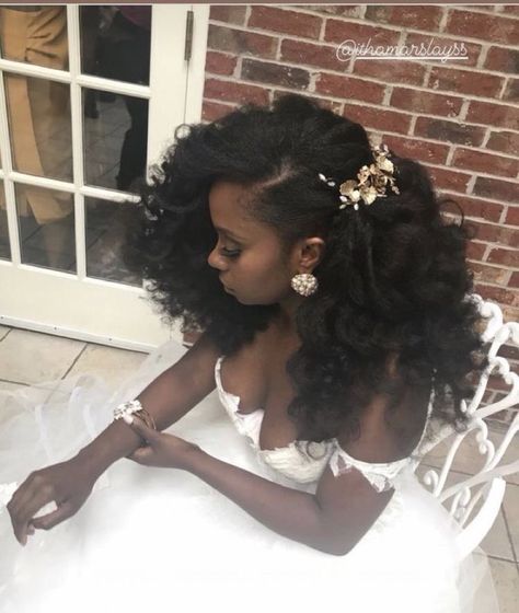 Afro Wedding Hairstyles, Black Brides Hairstyles, Wedding Hairstyles For Girls, Natural Hair Wedding, Black Wedding Hairstyles, Natural Wedding Hairstyles, Natural Hair Bride, Wedding Hairstyles Bride, Girls Natural Hairstyles