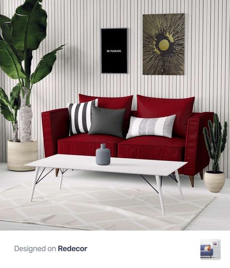 Red leather couch: living room color schemes with red couch. What looks best with red leather couch. Color Schemes With Red, Red Leather Couch Living Room, Red Sofa Living, Grey And Red Living Room, Red Sofa Living Room, Red Couch Living Room, Summer Interior Design, Red Sofas, Red Living Room Decor