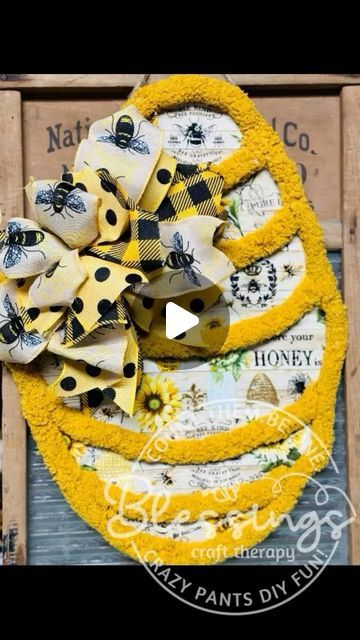 Beehive Wreath, Bee Hive Craft, Instagram Diy, April 15, Dollar Tree Diy, Diy Wreath, Bee Hive, Dollar Tree, Easy Crafts