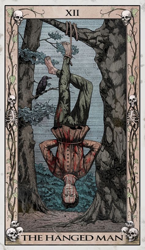 Tarot Cards Art Illustration, Hanged Man Tarot, Hanged Man, Symbolic Art, The Quarry, The Hanged Man, Tarot Cards Art, Occult Art, Tarot Art