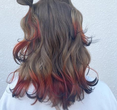 Dyed Ends Of Hair, Fox Hair Dye, 60 Hair, Dyed Tips, Hair Dye Tips, Fox Hair, Hair Color Underneath, Colored Hair Tips, Dyed Hair Inspiration