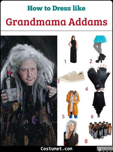 Grandmama Addams Costume Addams Family Christmas, Addams Family Halloween Party, Adams Family Musical, Adams Family Costume, Addams Family Halloween Costumes, Addams Family Costume, Adams Family Halloween, Costume Ideas Group, Addams Family Halloween