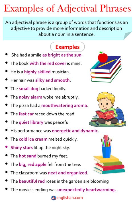 Adjectival Phrases Examples Sentences Noun Phrases Examples, Adjectival Phrases, Adverbial Phrases Worksheets, Phrases And Clauses, Adverbs Sentences, Example Of Adjective Sentence, Adverbial Phrases, Adjective Words, Phrases And Sentences