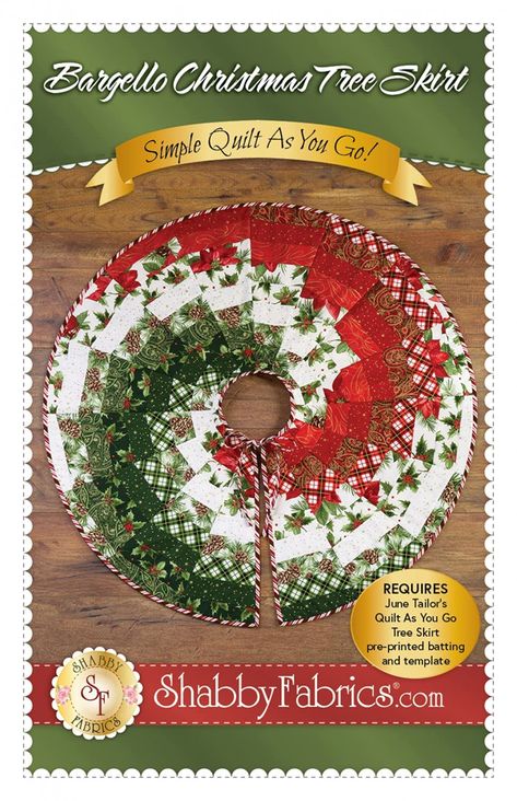 PRICES MAY VARY. Designed by Jennifer Bosworth for Shabby Fabrics Quick and Easy Project. Ideal for Beginner Quilt as You Go Sewing Project Christmas Tree Skirt Pattern, Christmas Tree Skirts Patterns, Tree Skirt Pattern, Bargello Quilt, Quilt As You Go, Traditional Christmas Tree, Shabby Fabrics, Christmas Quilts, Book Quilt