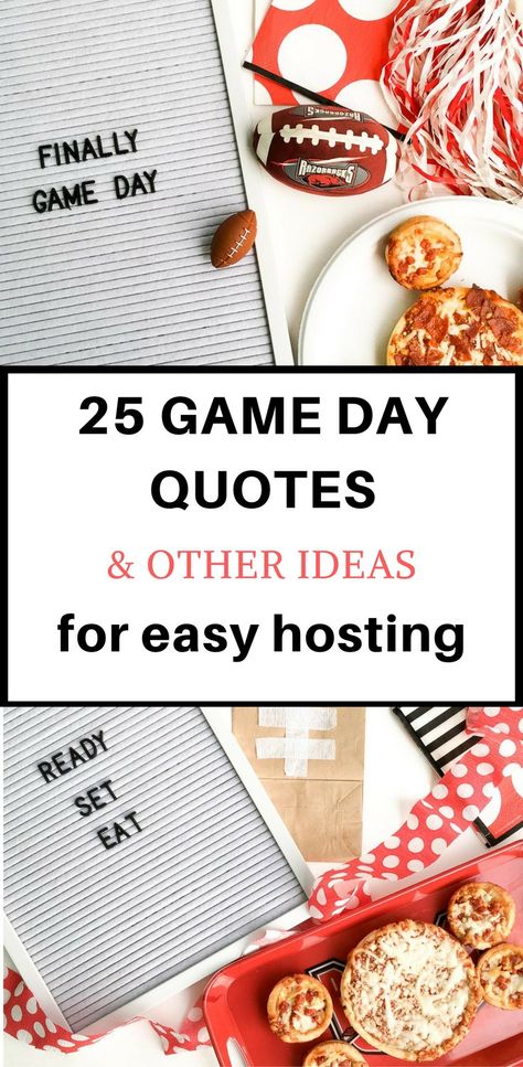 Gabbing about these 25 game day letter board quotes and other fun ideas for an easy and simple game day celebration for your family and friends. - Football party ideas - The Gifted Gabber - #sponsored by Red Baron #RedBaronGameTime Super Bowl Quotes, Sports Sayings, Football Party Ideas, Happiness Advantage, Sports Slogans, Quotes Sports, Letter Board Quotes, Game Day Quotes, Sign Sayings