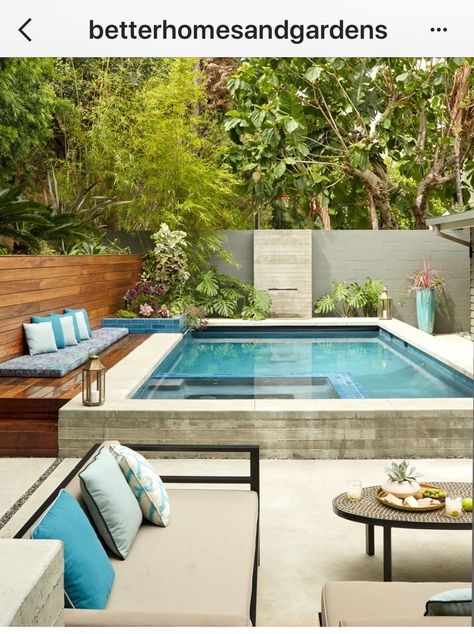 Kleiner Pool Design, Plunge Pools, Small Swimming Pools, Small Pool Design, Diy Swimming Pool, Backyard Designs, Backyard Pool Landscaping, Small Pools, Pools Backyard