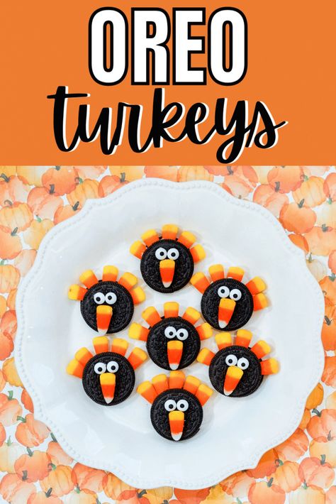 Thanksgiving Turkey Oreo Balls, Oreo Turkeys, Turkey Oreo Cookies, Turkey Cookies For Kids, Oreo Turkey Cookies, Turkey Themed Snacks, Oreo Turkeys Thanksgiving, Oreo Turkeys Treats For Kids, Thanksgiving Oreo Turkeys