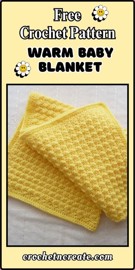 Free crochet pattern - Forever Warm Baby Blanket from crochet 'n' create. Free fast, quick-easy-beginner-friendly! 'Don't forget to save' Easiest Baby Blanket Crochet, Baby Blanket Crochet Pattern Quick, Winnie The Pooh Crochet Baby Blanket Patterns Free, Crochet Bee Baby Blanket, Small Baby Blanket Crochet Pattern Free, Afgan Crocheted Patterns Free, Easy Crochet Throw Blanket Free Pattern, Quick Blanket Crochet Pattern, Free Crochet Afghan Patterns Easy