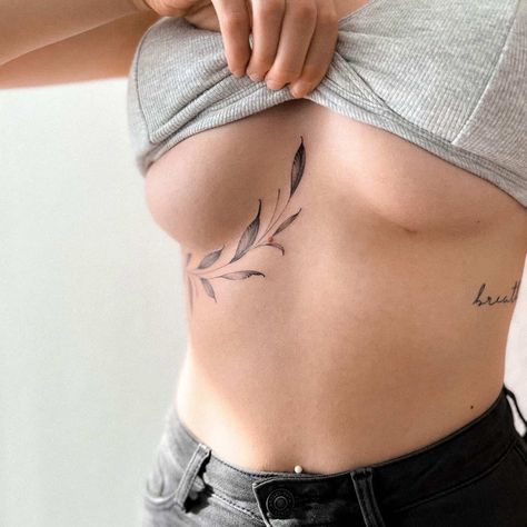 20 Of The Most Striking Underboob Tattoos - Body Artifact Under Breast Tattoo, Feminine Tattoo Designs, Underboob Tattoos, Underboob Tattoo Designs, Underboob Tattoo, Deer Tattoo, Hand Poked Tattoo, Tattoo Ideas For Women, Feminine Tattoo