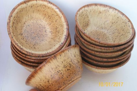 Cereal bowl set. Coyote Rust Brown with Archie's Base gradient sprayed on rim on Speckled Buff clay body. Laguna Speckled Buff Clay, Coyote Glazes, Speckled Buff Clay, Clay Glazing, Glazing Ideas, Glaze Combos, Speckled Clay, Clay Things, Cerámica Ideas