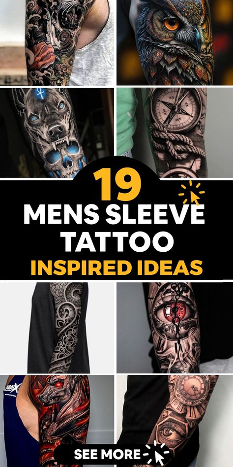 Explore a range of unique and contemporary sleeve tattoo designs for men in 2024. Find inspiration from a carefully selected collection featuring intricate geometric patterns, bold tribal motifs, and more. Stand out with your next ink masterpiece by browsing through our gallery now! Tattoo Sleeve Filler Backgrounds Men, Popular Arm Tattoos Men, Men S Tattoo Sleeve, Lower Arm Sleeve Tattoos Men, Men’s Family Arm Sleeve Tattoo, Compass Half Sleeve Tattoo, Arm Tattoos For Guys Meaningful, Family Tattoos For Men Arm Half Sleeves, Realism Tattoo Sleeve For Men