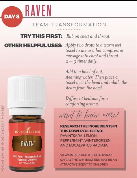 Young Living Raven, Raven Essential Oil, Young Living Oils Recipes, Living Oils Recipes, What Are Essential Oils, Essential Oil Remedy, Young Living Essential Oils Recipes, Essential Oils Guide, Yl Essential Oils