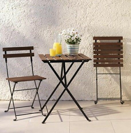 Balcon Mic, Outdoor Bistro Set, Outdoor Eating, Beautiful Outdoor Spaces, Mesa Exterior, Stylish Tables, Table Cafe, Cafe Tables, Bistro Set