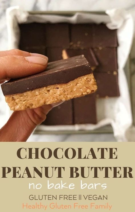 Peanut Butter No Bake Bars, Chocolate Peanut Butter No Bake, Healthy Vegan Dessert, Cookies Sans Gluten, Cheesecake Vegan, Vegan Gluten Free Desserts, Peanut Butter No Bake, Desserts Vegan, Gluten Free Desserts Recipes