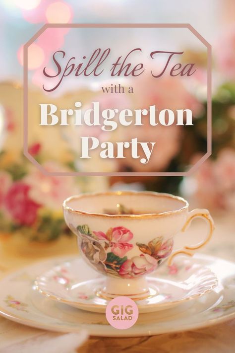 From tea parties to baby showers, throw the perfect Bridgerton theme party! Dress For A Tea Party, Bridgerton Theme Party, Tea Party Bridal Shower Decorations, Divinely Feminine, Bridgerton Dresses, Bridgerton Theme, Adult Tea Party, Tea Party Attire, Tea Party Games