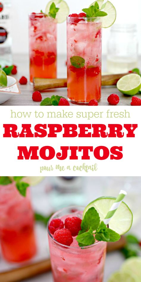 Homemade Simple Syrup, Vodka Mojito, Mint Drink, Raspberry Mojito, Raspberry Vodka, Summer Eats, Mint Mojito, Mojito Cocktail, Mojito Recipe