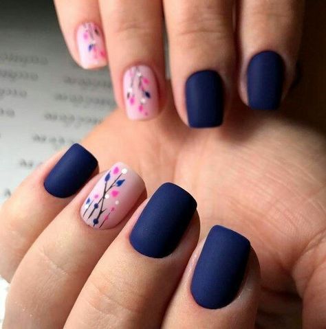 Topo tudo Navy Nail Art, Marine Nails, 2019 Nails, Navy Nails, Blue Nail Art, Super Nails, Trendy Nail Design, Beautiful Nail Art, Manicure E Pedicure