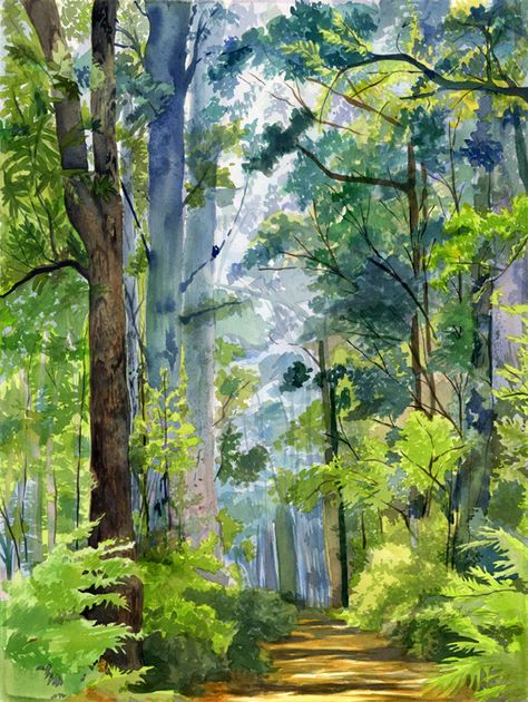 Watercolor landscape paintings